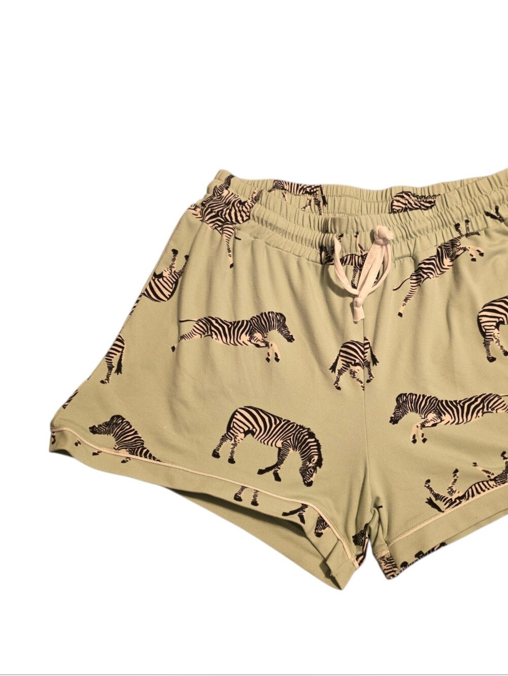 TART Intimates EUC Mint Green Zebra Print Soft Drawstring Sleep Shorts Size M